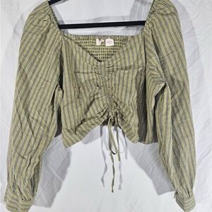 Chic Levi’s Plaid Drawstring Blouse